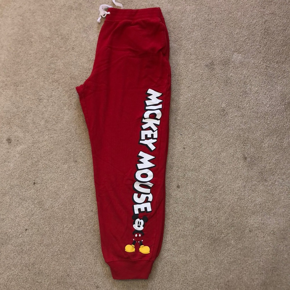 Red Mickey Mouse Sweatpants Size: L